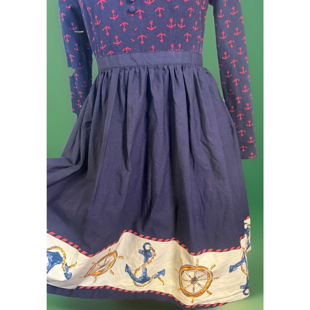 ModCloth |Anchor | Navy Blue Dress | Rockabilly | Retro Vibe | Swing Skirt - Picture 10 of 15